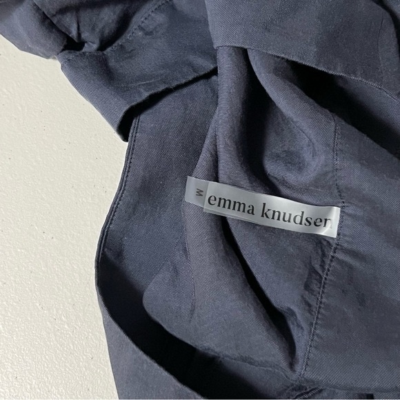 EMMA Knudsen Lucy Navy Blue Long Sleeve Blouse - Picture 8 of 10